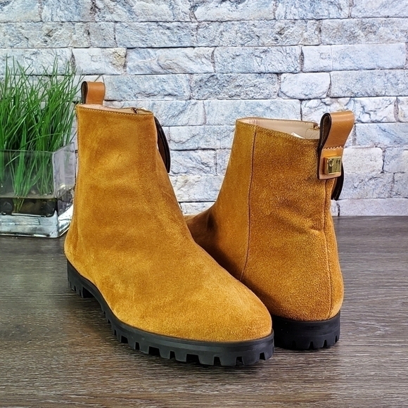 Stuart Weitzman Riley Lug Sole Suede Ankle Boots - Picture 1 of 11